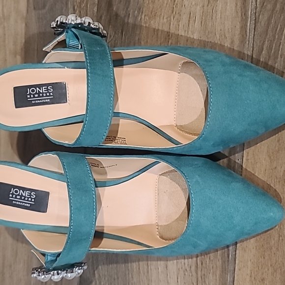 Jones New York green pearls pointed toe clogs slides sz.8 - Picture 3 of 8